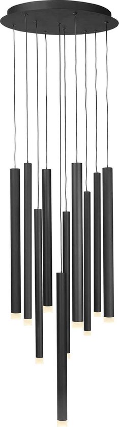 Highlight Hanglamp Tubes 10 Lichts Ø 40 Cm - Zwart