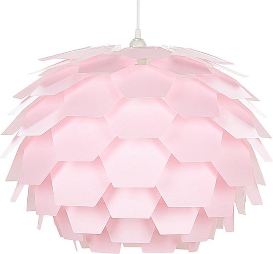 Beliani Segre L Hanglamp Synthetisch Materiaal 60 X 60 Cm - Roze