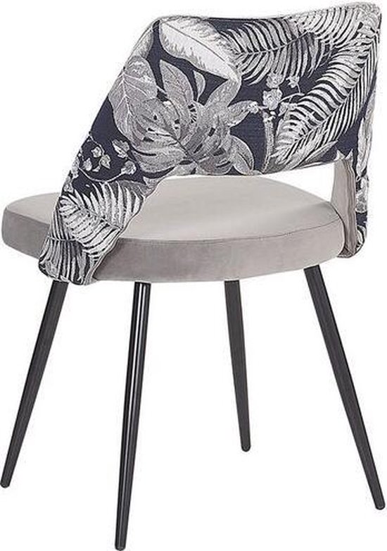 Beliani Ansley Eetkamerstoel Set Van 2 Fluweel 43 X 50 Cm - Grijs
