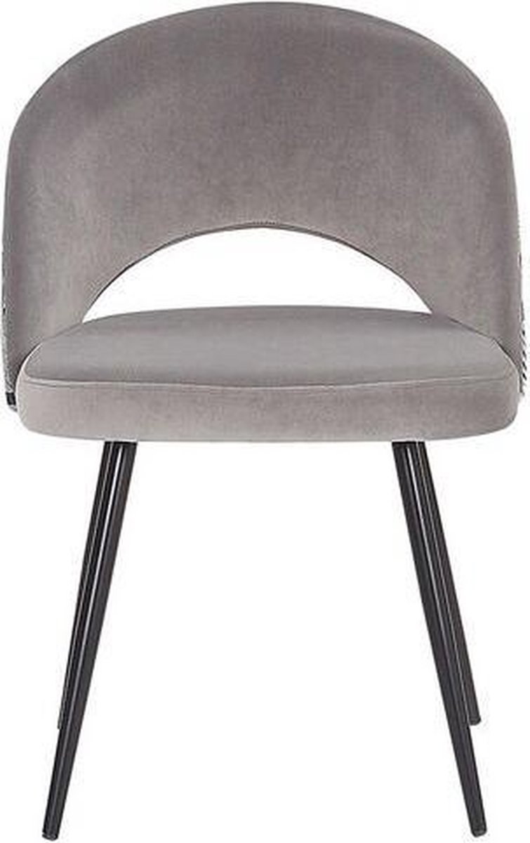 Beliani Vivian Eetkamerstoel Set Van 2 Fluweel 56 X 52 Cm - Grijs