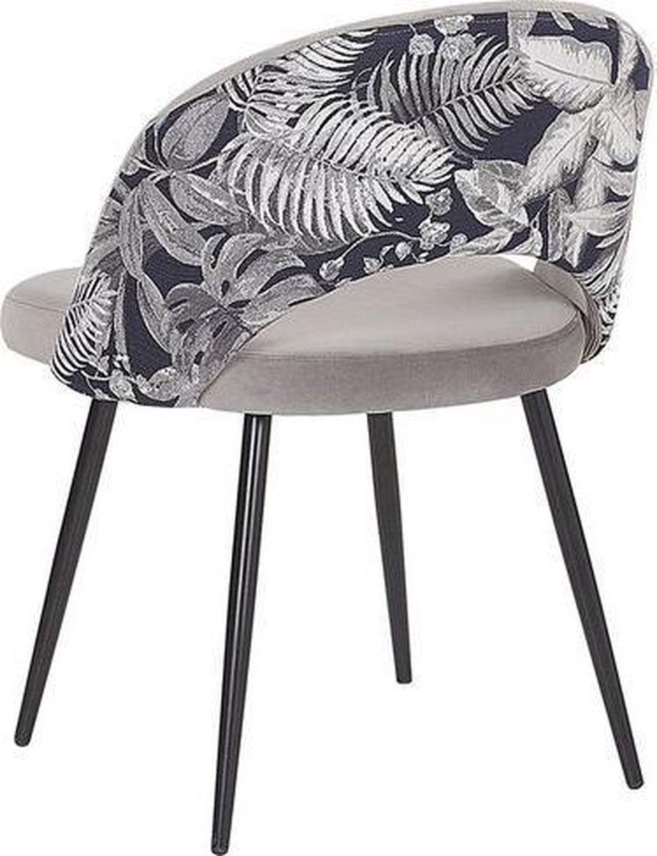 Beliani Vivian Eetkamerstoel Set Van 2 Fluweel 56 X 52 Cm - Grijs
