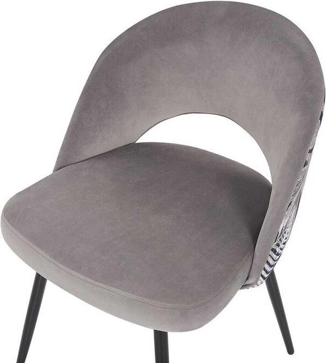 Beliani Vivian Eetkamerstoel Set Van 2 Fluweel 56 X 52 Cm - Grijs