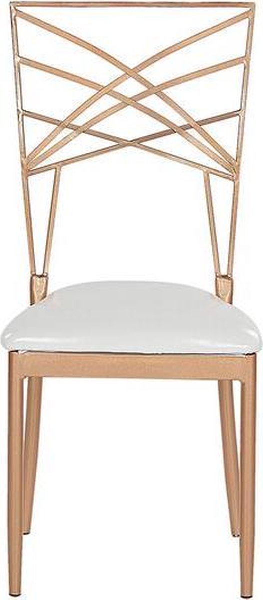 Beliani Girard Eetkamerstoel Set Van 2 Metaal 42 X 41 Cm - Roze