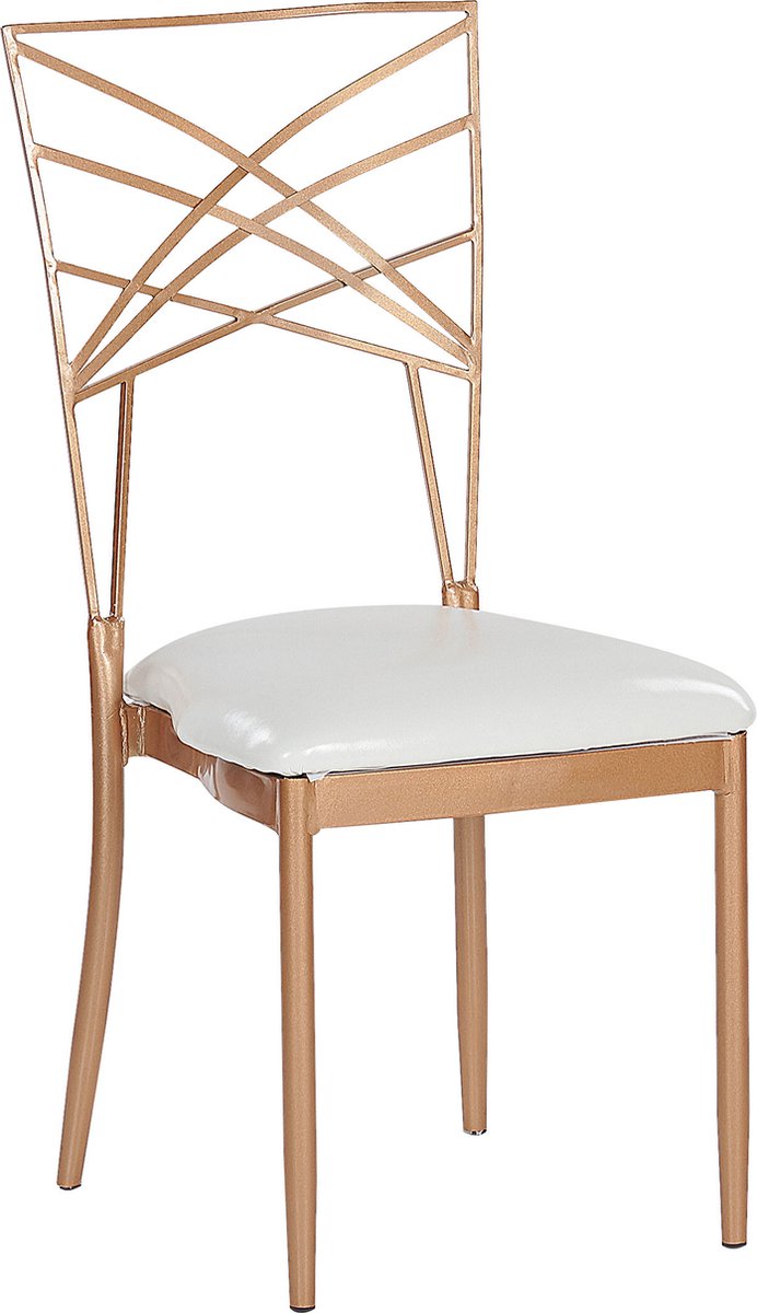 Beliani Girard Eetkamerstoel Set Van 2 Metaal 42 X 41 Cm - Roze