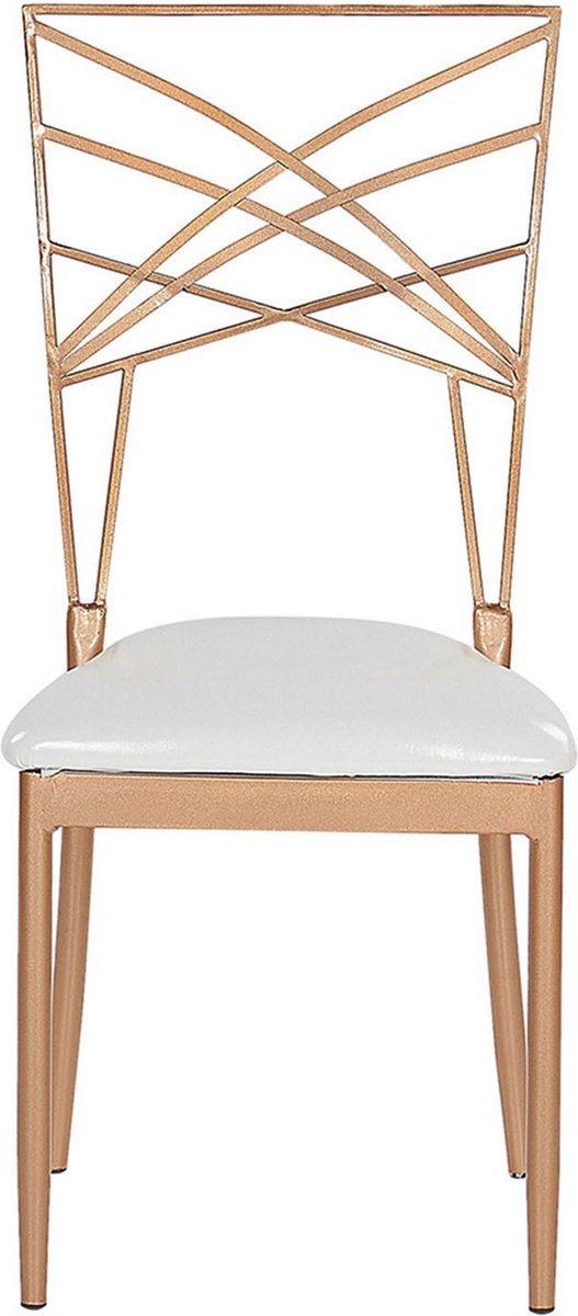 Beliani Girard Eetkamerstoel Set Van 2 Metaal 42 X 41 Cm - Roze