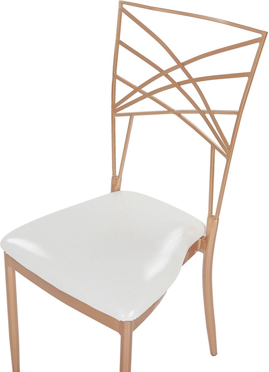Beliani Girard Eetkamerstoel Set Van 2 Metaal 42 X 41 Cm - Roze