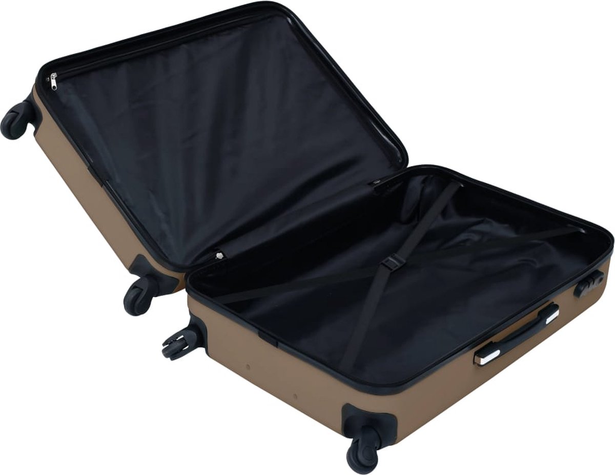 Vidaxl 3-delige Harde Kofferset Abs - Bruin