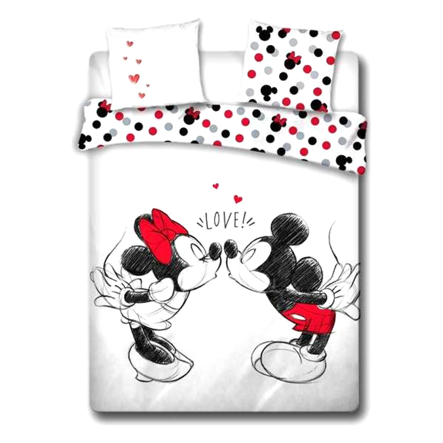 Arditex Disney Minnie Mouse Dekbedovertrek Love - Lits Jumeaux - 240 X 220 Cm - - Wit