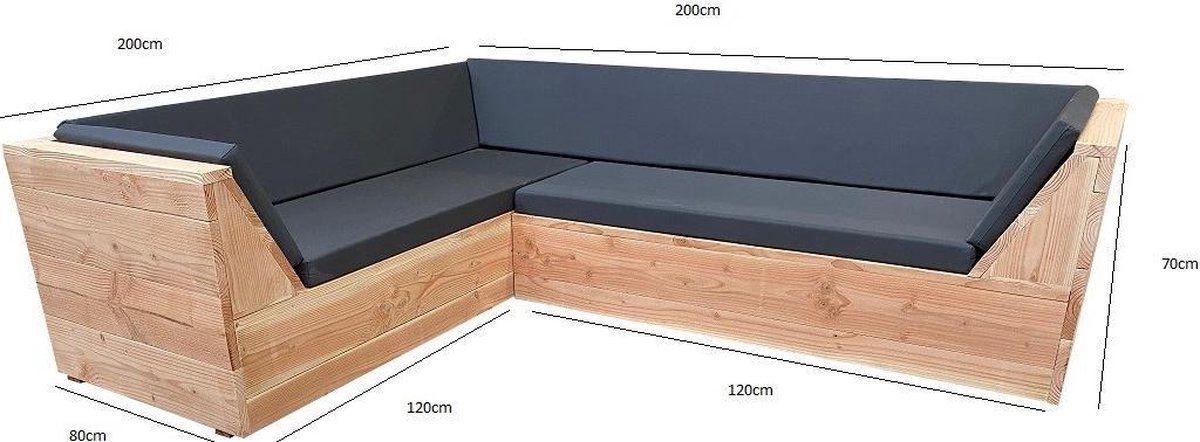 Wood4you Loungeset 6 Van Douglashout - Bruin