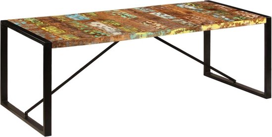 Vidaxl Eettafel 220x100x75 Cm Massief Gerecycled Hout - Bruin