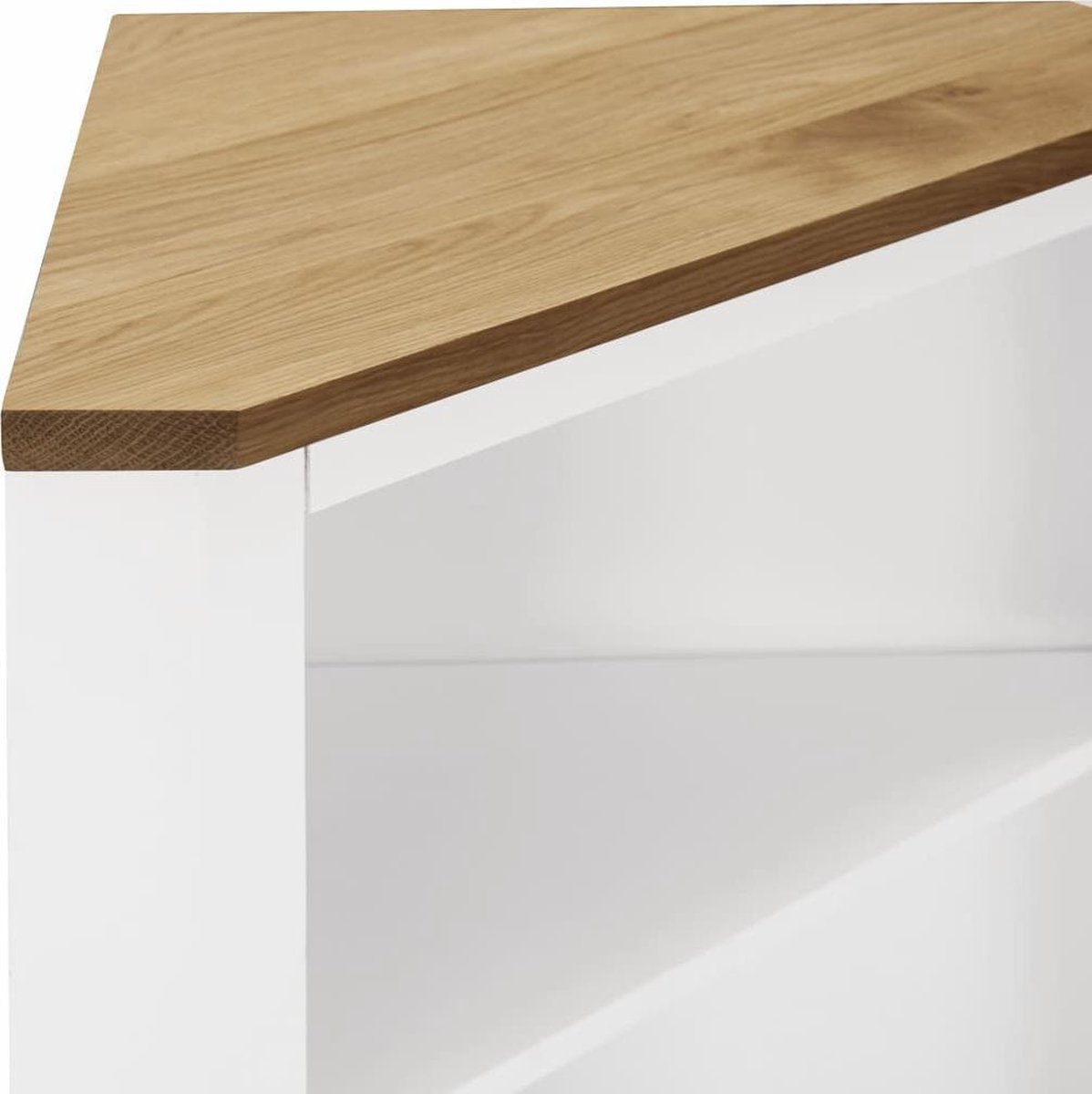 Vidaxl Hoekkast 59x36x100 Cm Massief Eikenhout - Bruin