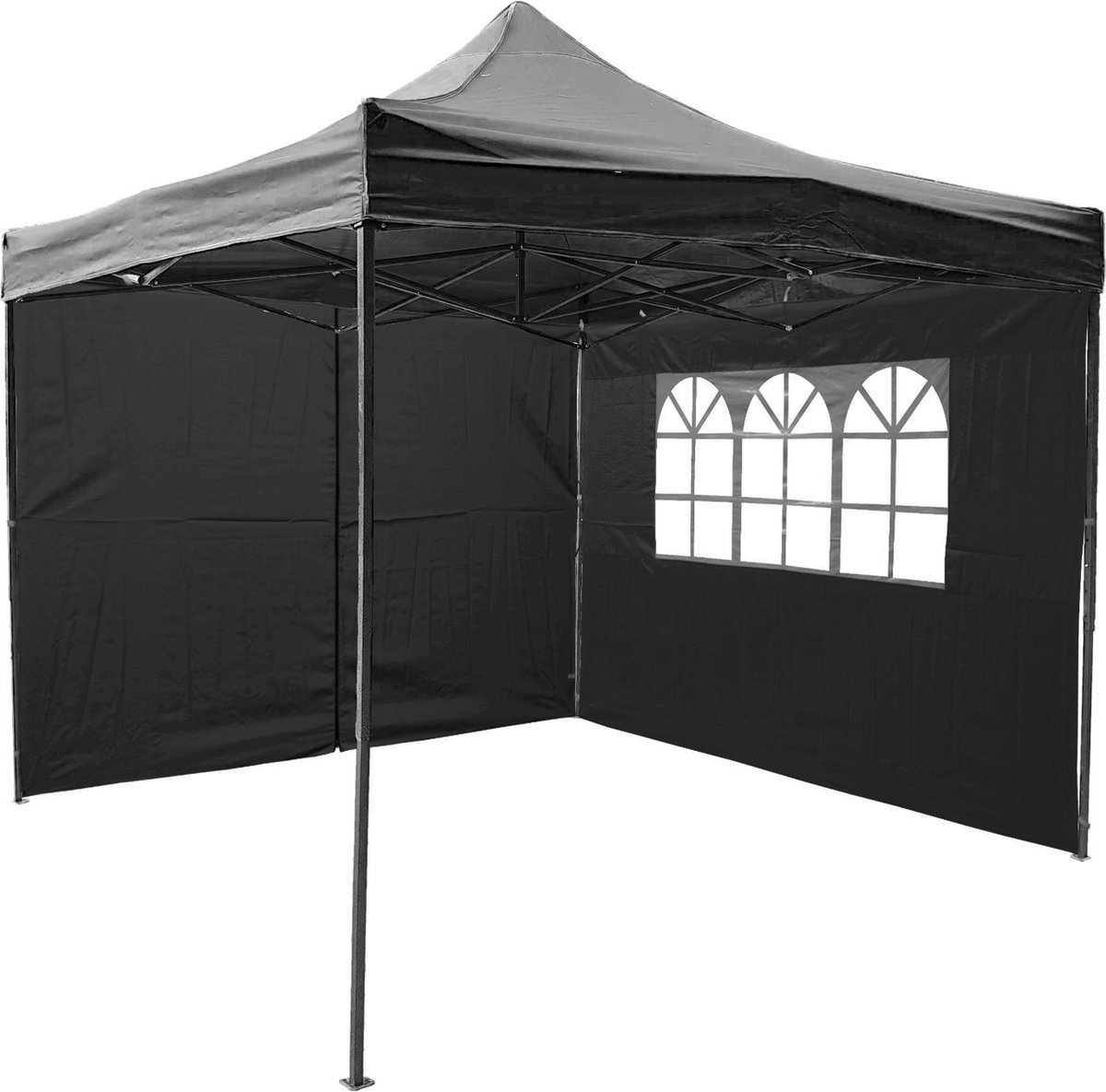 Garden Royal Easy Up Partytent 3x3 Met 2 Zijwanden Waterdicht - Zwart