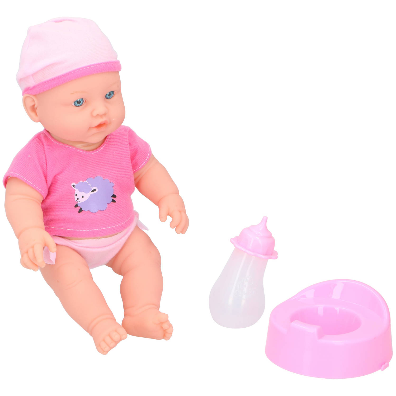 MaxiMondo My Baby & Me Babypop Met Flesje En Potje - Plaspop - 31 Centimeter