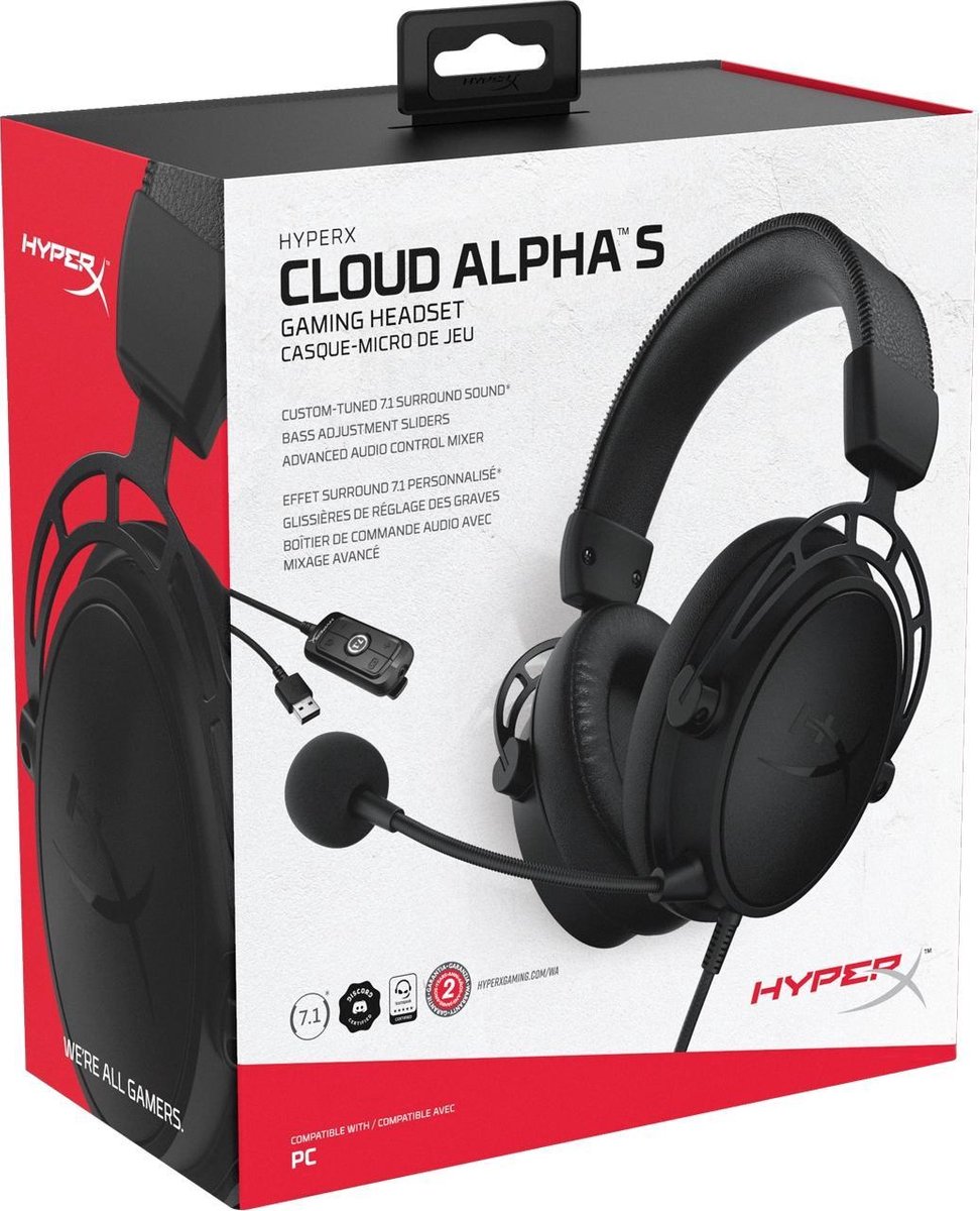 HP Auriculares gaming HyperX Cloud Alpha S (negro)