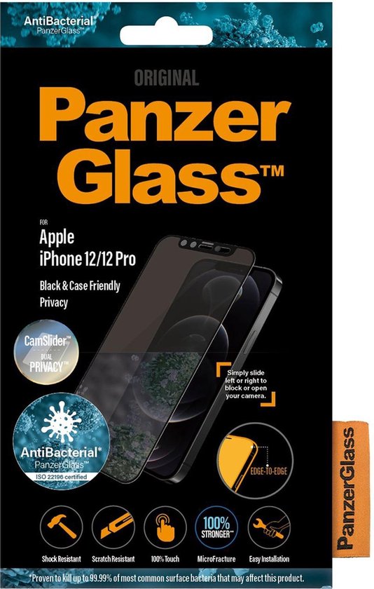 PanzerGlass Camslider™ Privacy Screenprotector Voor Iphone 12 (Pro)