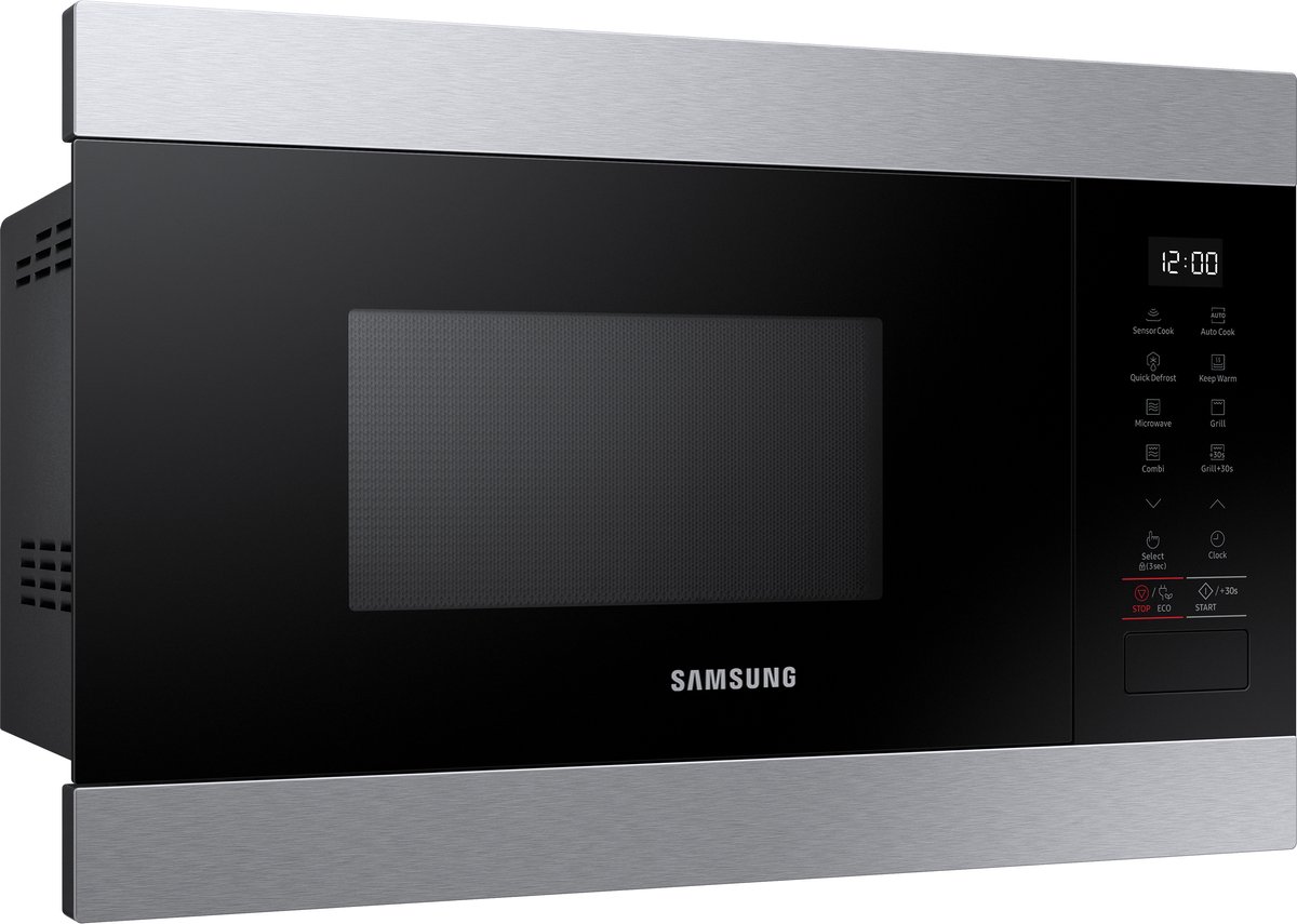 Samsung Microondas de Integración 22L 850W/Grill 1100W Inox MG22M8274CT, - Silver