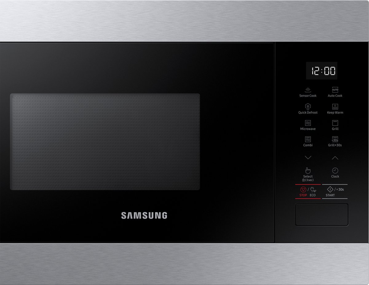 Samsung Microondas de Integración 22L 850W/Grill 1100W Inox MG22M8274CT, - Silver