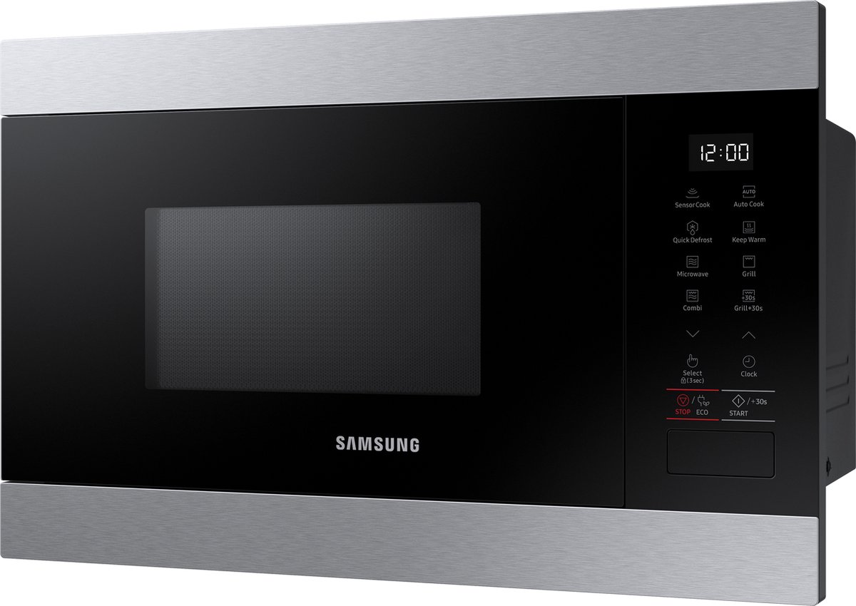 Samsung Microondas de Integración 22L 850W/Grill 1100W Inox MG22M8274CT, - Silver