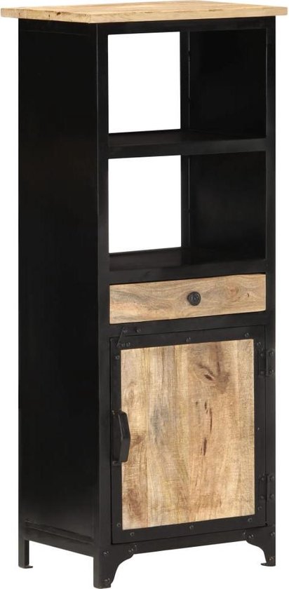 Vidaxl Hoge Kast 45x32x110 Cm Massief Mangohout - Negro