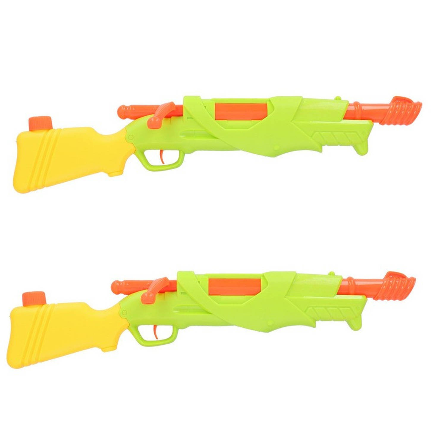 2x Waterpistolen/waterpistool Van 52 Cm Kinderspeelgoed - Waterspeelgoed Van Kunststof - 212 Ml - Groen