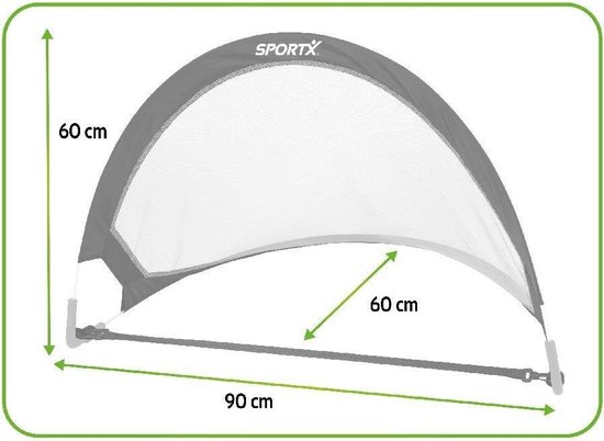 Sportx Opvouwbare Voetbaldoelen 90x60x60 Cm 2 Stuks Zwart/ - Groen