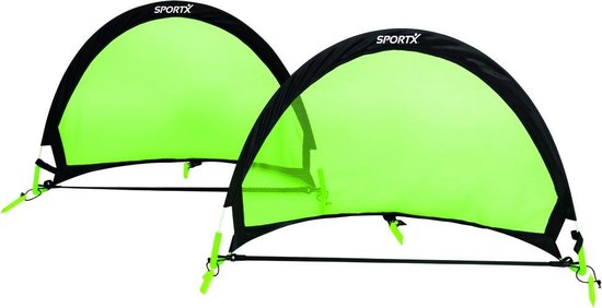 Sportx Opvouwbare Voetbaldoelen 90x60x60 Cm 2 Stuks Zwart/ - Groen