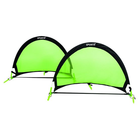 Sportx Opvouwbare Voetbaldoelen 90x60x60 Cm 2 Stuks Zwart/ - Groen
