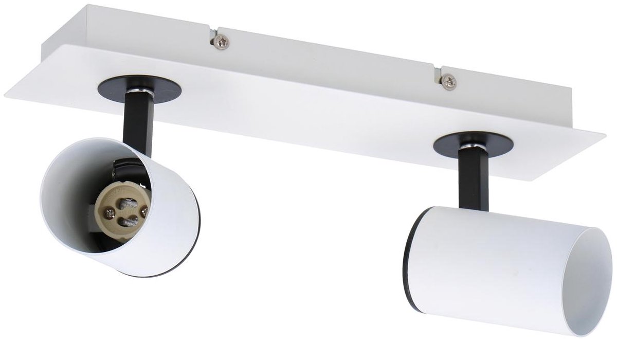 Grundig Opbouwspots - 2 Stuks - Metaal - 360° Draaibaar - Wit/ - Zwart