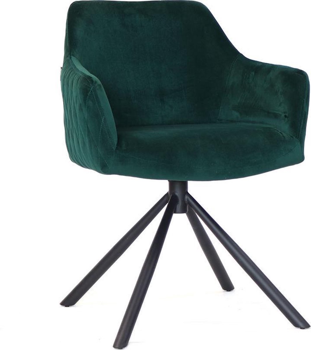 Bronx71 Moderne Eetkamerstoel Furtado Draaibaar Velvet - Groen