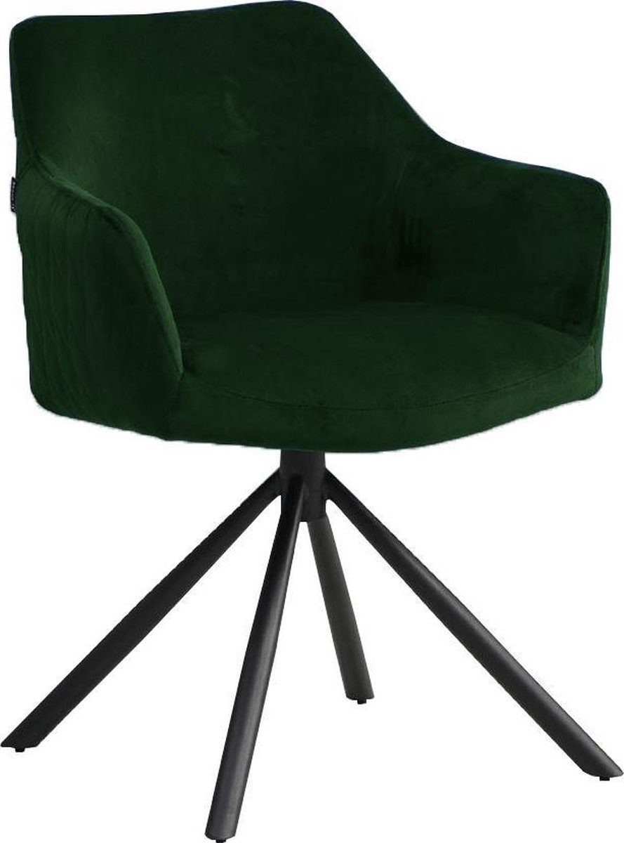 Bronx71 Moderne Eetkamerstoel Furtado Draaibaar Velvet - Groen
