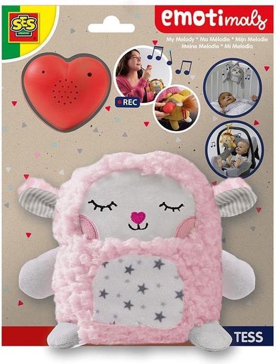 Ses Knuffel Tess Emotimals 30 X 20 Cm/wit - Roze