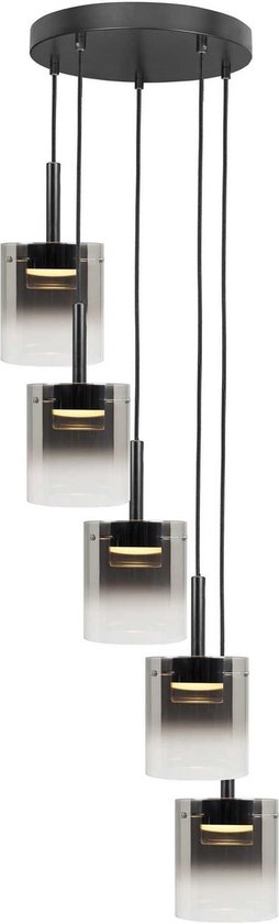 Highlight Hanglamp Salerno 5 Lichts Ø 45 Cm - Zwart