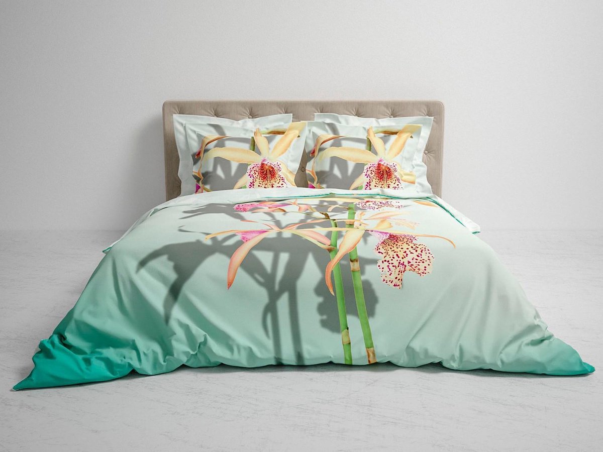 Heckett & Lane Dekbedovertrek Isla - Mint - 2-persoons 200x200/220 Cm - Groen