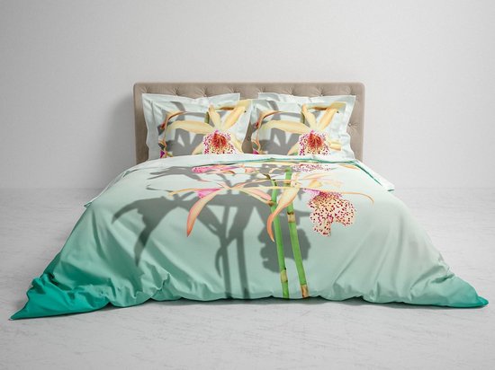 Heckett & Lane Dekbedovertrek Isla - Mint - 2-persoons 200x200/220 Cm - Groen