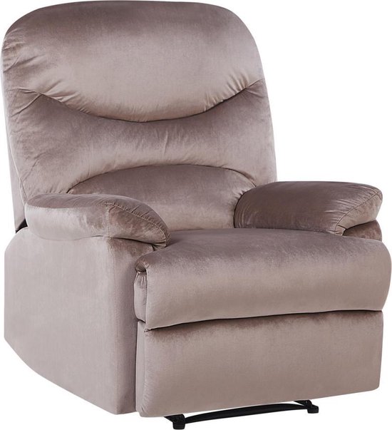 Beliani Eslov Fauteuil Fluweel 90 X 85 Cm - Beige