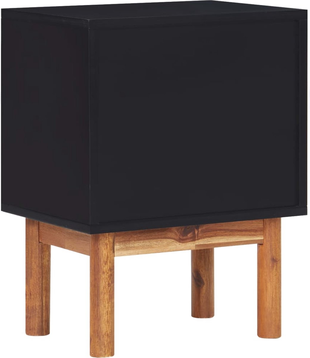 Vidaxl Nachtkastje 40x30x53 Cm Massief Acaciahout En Mdf - Bruin
