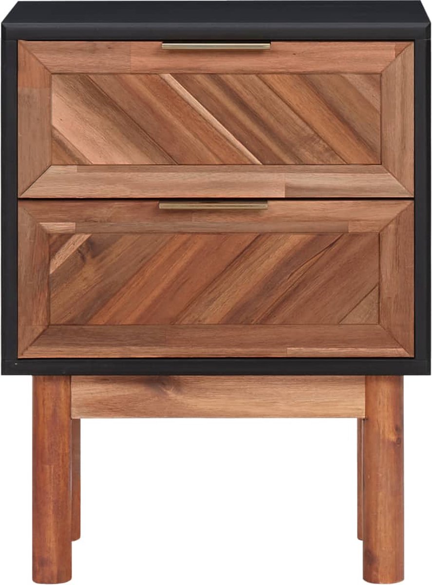 Vidaxl Nachtkastje 40x30x53 Cm Massief Acaciahout En Mdf - Bruin