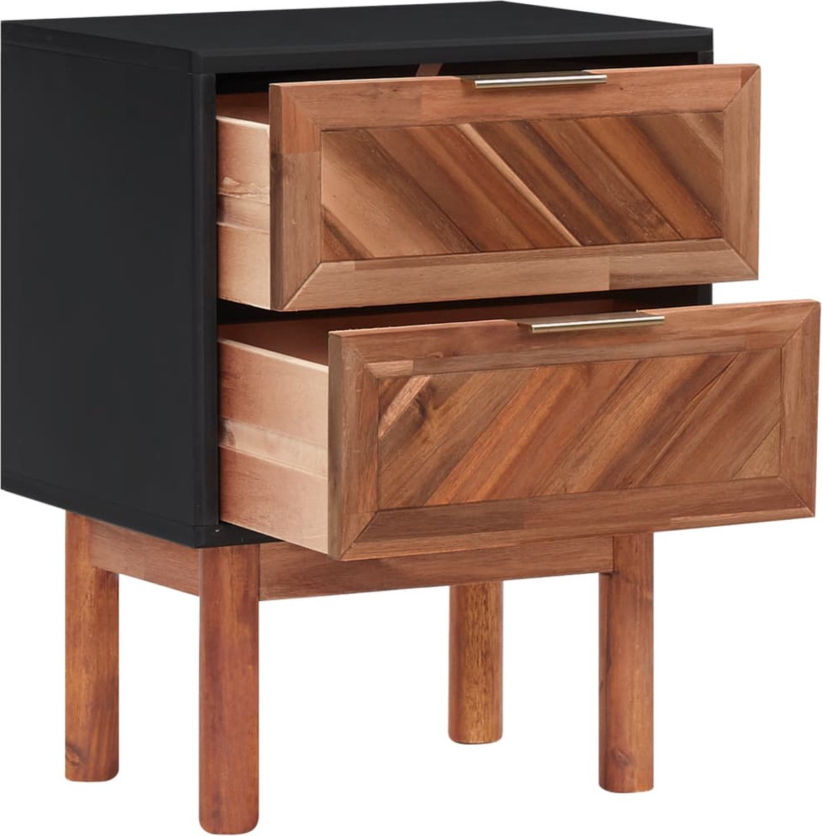 Vidaxl Nachtkastje 40x30x53 Cm Massief Acaciahout En Mdf - Bruin