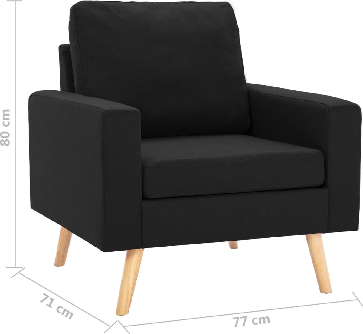 Vidaxl Fauteuil Stof - Zwart