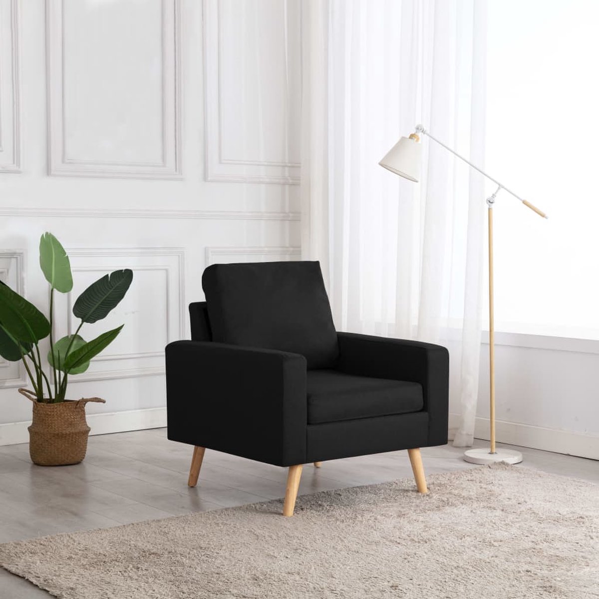 Vidaxl Fauteuil Stof - Zwart