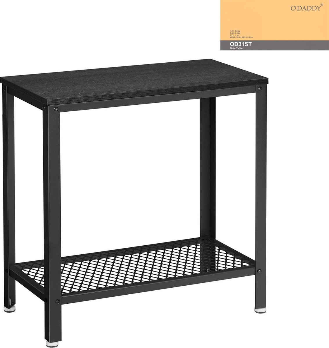 O'DADDY Wandtafel Of Haltafel - Robuust En Industrieel - 60x30x60cm G - Grijs