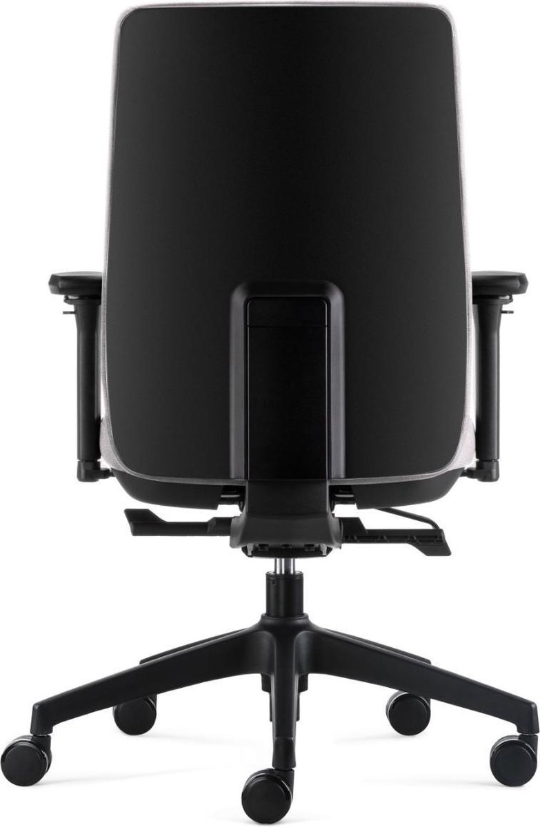 24Designs Move Synchro-4 Ergonomische Bureaustoel En1335 - Lichtgrijze Stof - Zwart Onderstel - Grijs