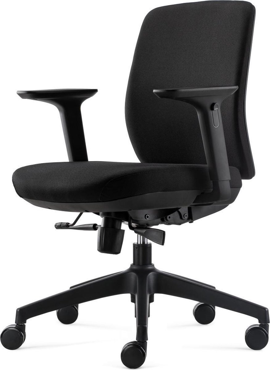 24Designs Vesta Ergo-1 Ergonomische Bureaustoel En1335 -e Stof - Onderstel - Zwart