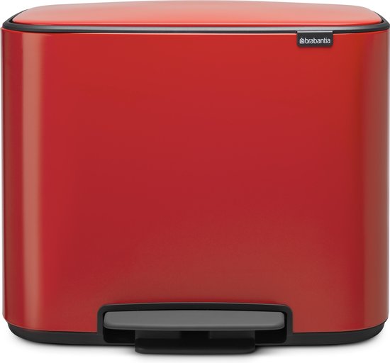 Brabantia Bo Pedaalemmer - 36 Liter - Passion Red - Rood