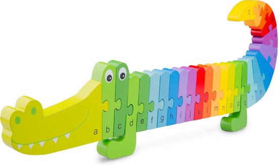 New Classic Toys Alfabet Puzzel Krokodil Junior 58 Cm Hout 26-delig