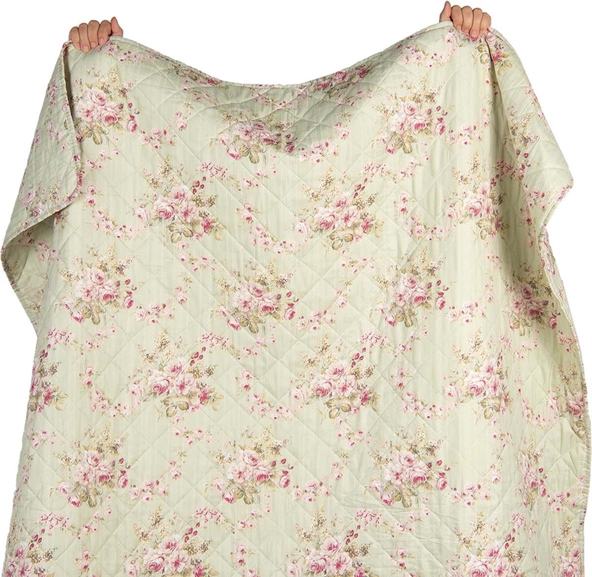 Clayre & Eef Bedsprei 140*220 Cm Meerkleurig Polyester - Groen