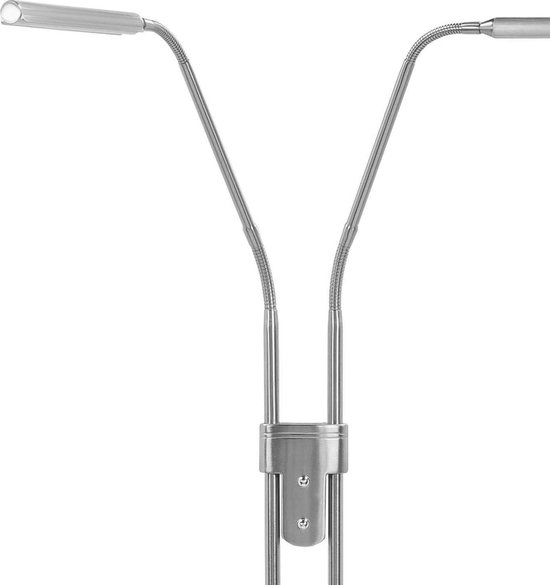 Highlight Vloerlamp Murcia 2 Lichts H 145 Cm Mat Chroom - Silver