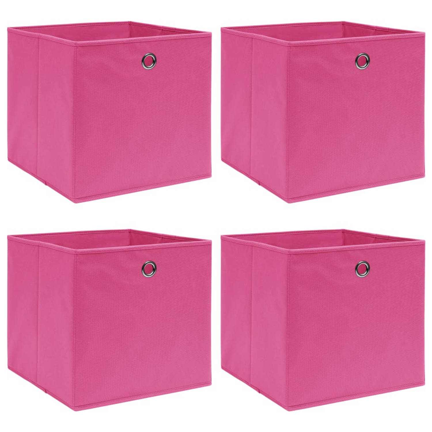 Vidaxl Opbergboxen 4 St 32x32x32 Cm Stof - Roze