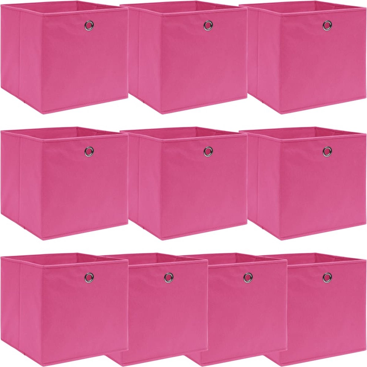 Vidaxl Opbergboxen 10 St 32x32x32 Cm Stof - Roze