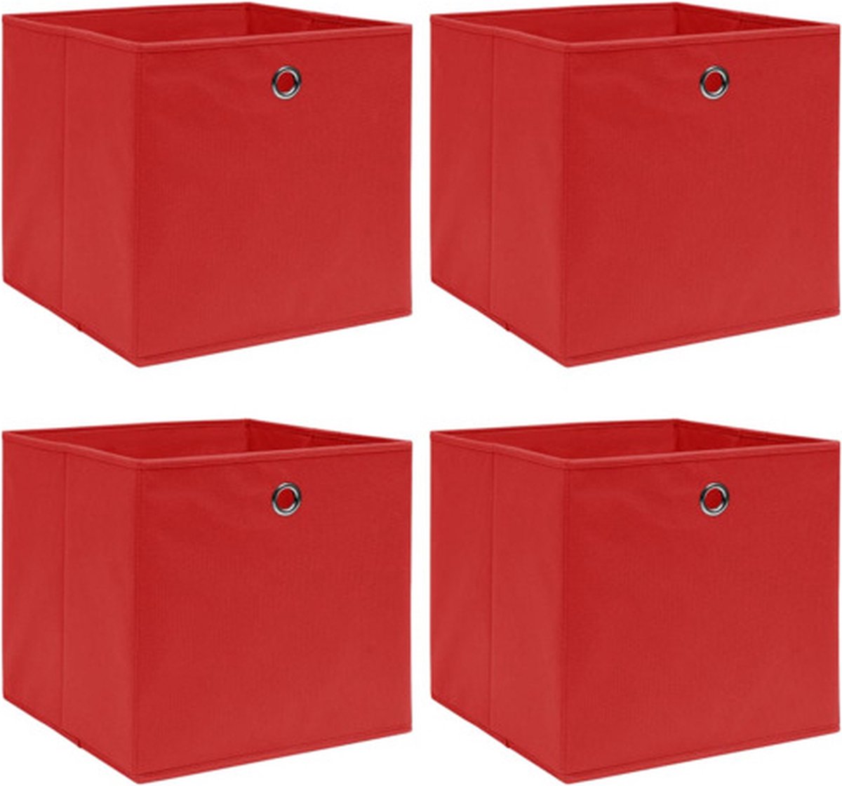 Vidaxl Opbergboxen 4 St 32x32x32 Cm Stof - Rood